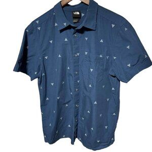 The North Face Button Front Shirt Blue Size Large